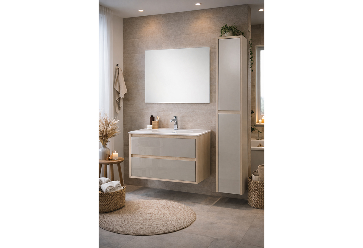 Απεικονίζεται το έπιπλο μπάνιου Elba Rousseau